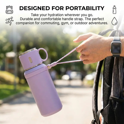 316 Stainless Steel Insulated Water Bottle Tumbler - 600Ml/20.29Oz Airtight Vacuum Flask, 24H Cold/10H Hot Retention, Leakproof Cup Lid, Portable for Ice Water, Coffee, Travel Cups