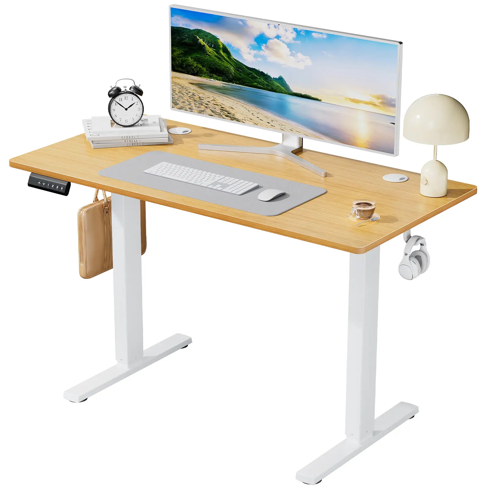 Electric Standing Desk with Memory Preset, Ergonomic Height Adjustable Table with T-Shaped Metal Bracket Modern Workstations
