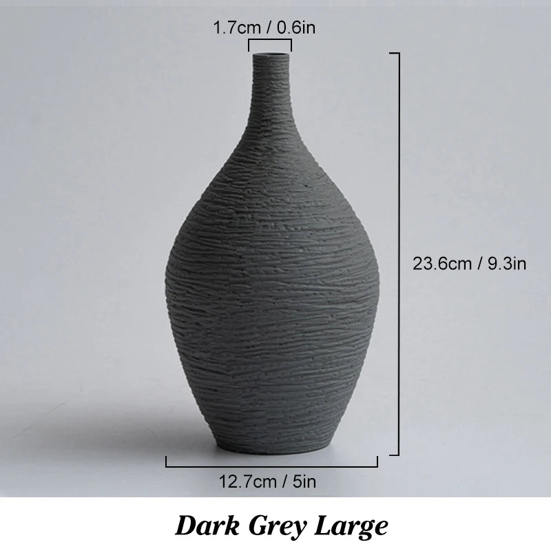 Nordic Luxury Narrow Mouth Ceramic Vase - Elegant Home Decor for Living Room & Office, Perfect Gift Idea