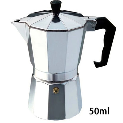 Durable Aluminum Moka Coffee Maker - Espresso Percolator Pot in Multiple Sizes (50ml to 600ml)