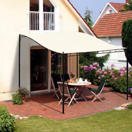 Spacious 10x10x8 Ft. Weather-Resistant Steel Frame Pergola Canopy Gazebo in Elegant White