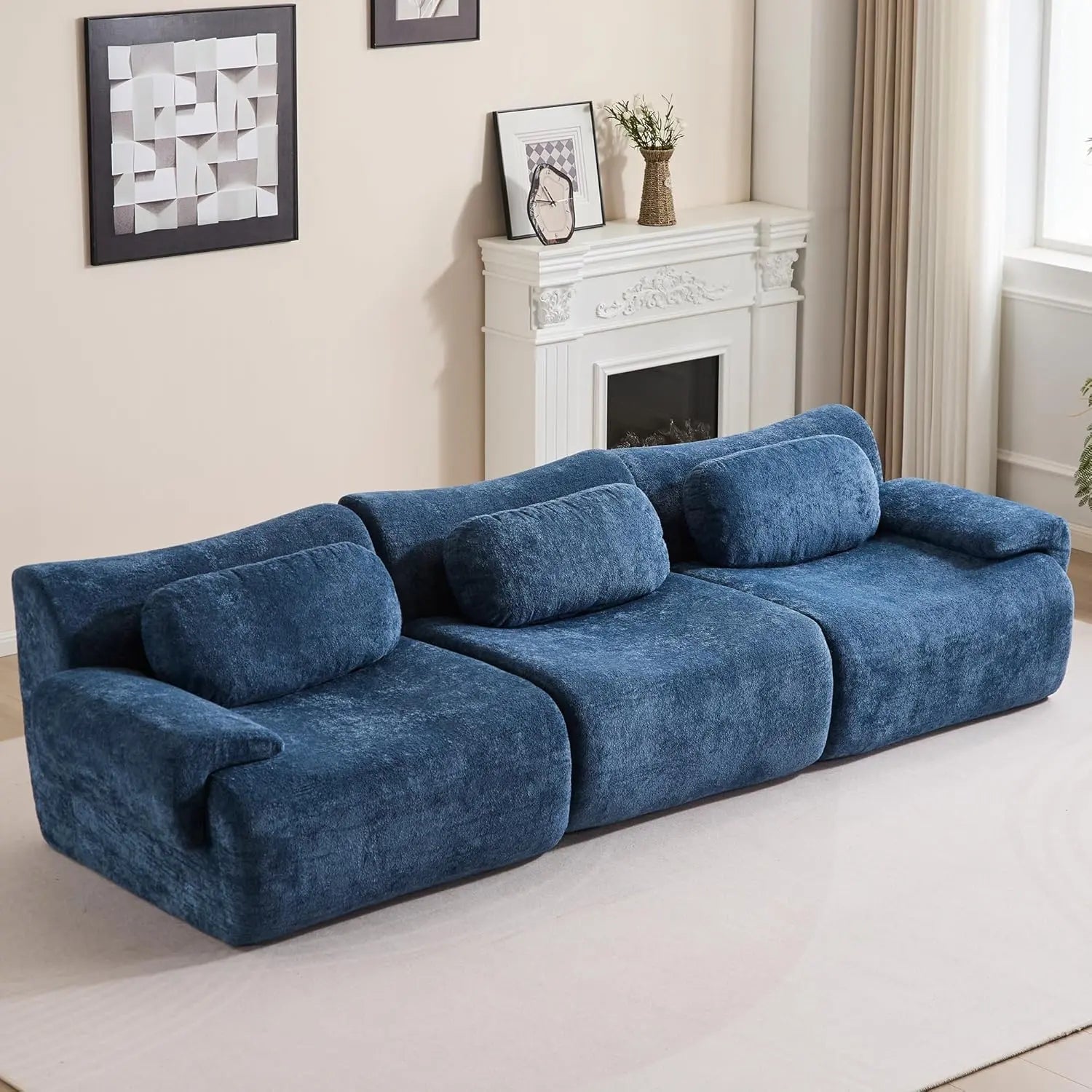 Oversized Modular Cloud Couch – Boneless Sectional Sofa with Multiple Seater Options, Deep Seat Comfort, No Assembly for Apartment Living Room Large Big Comfy