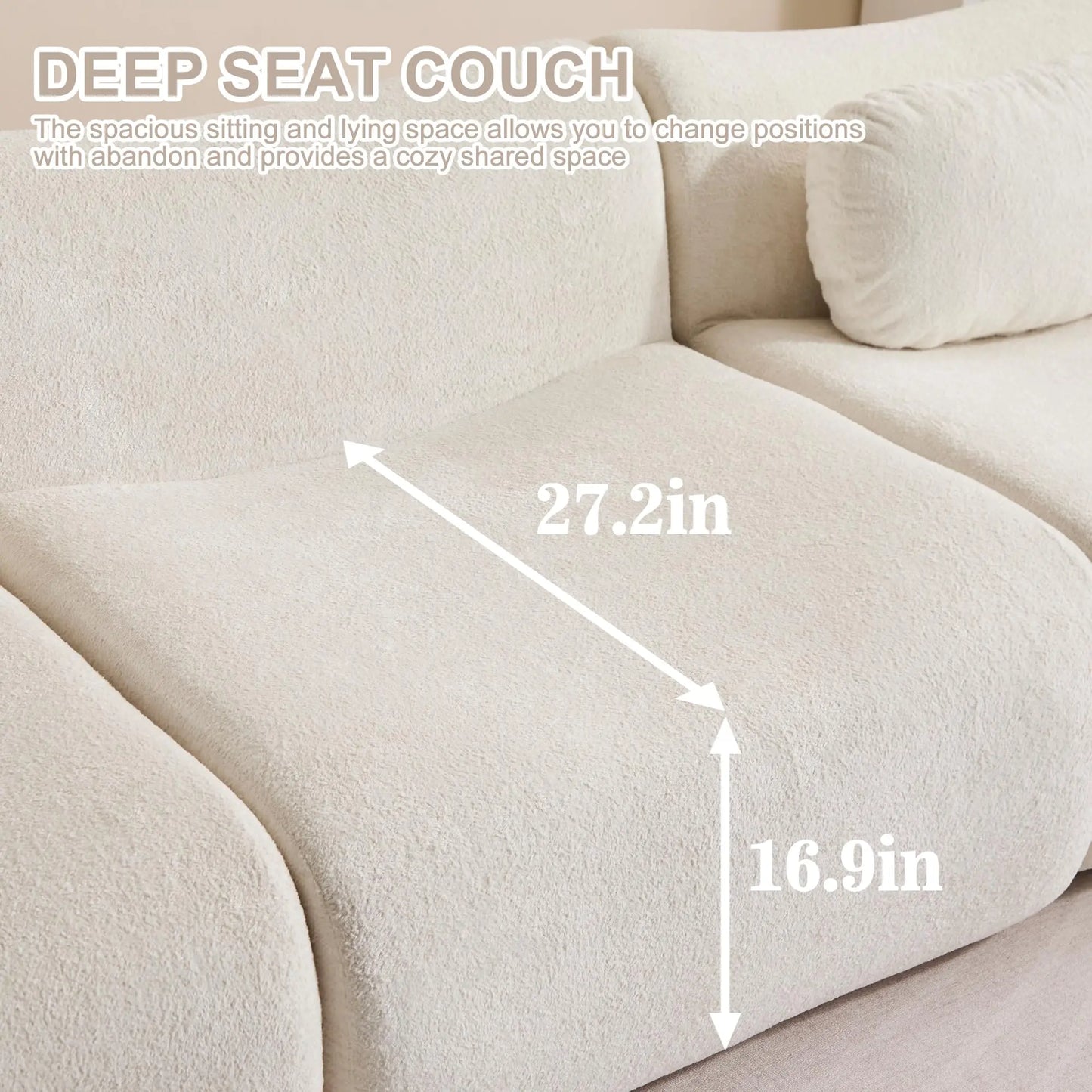 Oversized Modular Cloud Couch – Boneless Sectional Sofa with Multiple Seater Options, Deep Seat Comfort, No Assembly for Apartment Living Room Large Big Comfy