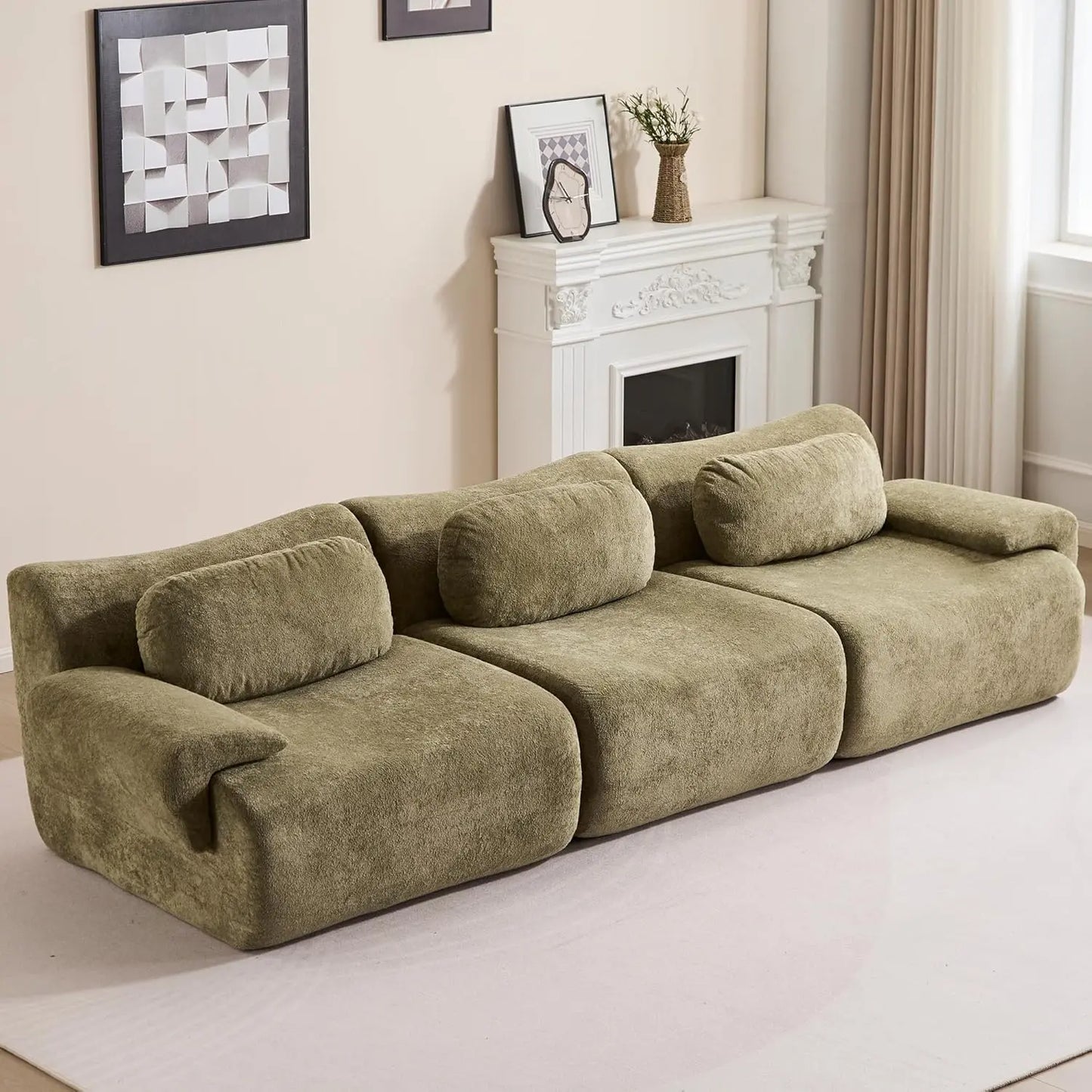 Oversized Modular Cloud Couch – Boneless Sectional Sofa with Multiple Seater Options, Deep Seat Comfort, No Assembly for Apartment Living Room Large Big Comfy