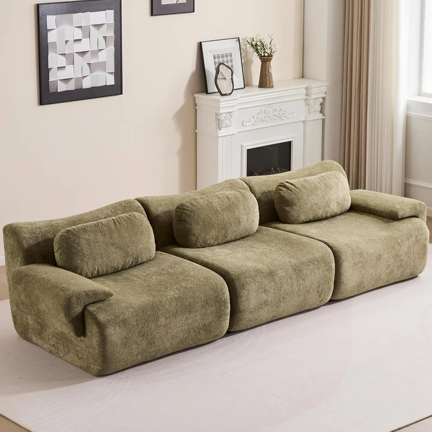 Oversized Modular Cloud Couch – Boneless Sectional Sofa with Multiple Seater Options, Deep Seat Comfort, No Assembly for Apartment Living Room Large Big Comfy
