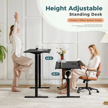 Electric Standing Desk with Memory Preset, Ergonomic Height Adjustable Table with T-Shaped Metal Bracket Modern Workstations