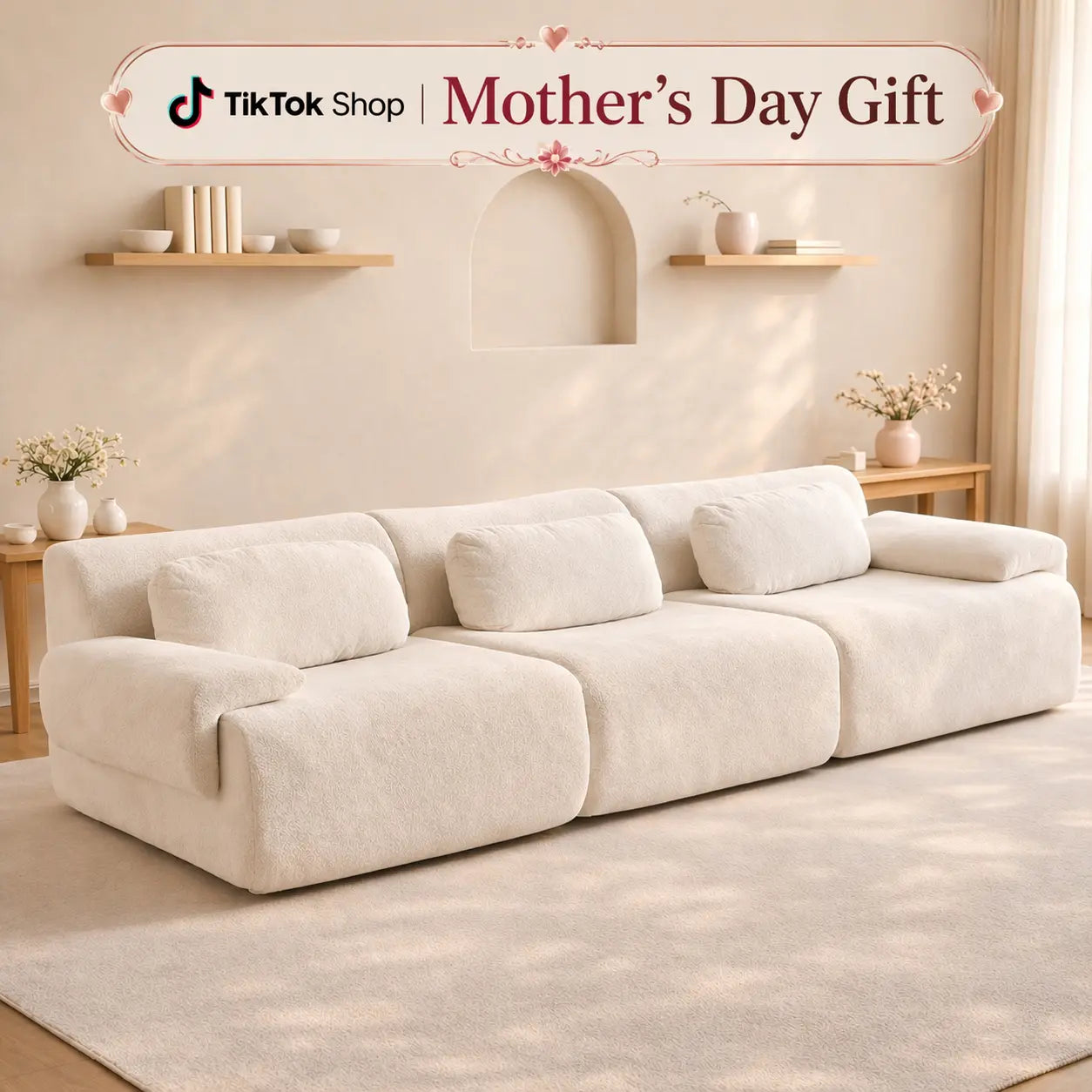 Oversized Modular Cloud Couch – Boneless Sectional Sofa with Multiple Seater Options, Deep Seat Comfort, No Assembly for Apartment Living Room Large Big Comfy