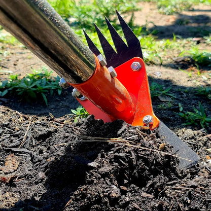 2-In-1 Weed Puller Rake and Garden Hoe, 60Inch Adjustable Long Handle Weeding Tool Heavy Duty Spring Steel Head with Sand Grain Coating, Weed Remover for Garden, Yard, Lawn, No Bend Summervibes