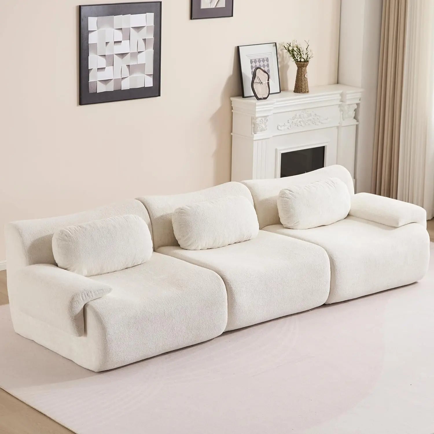 Oversized Modular Cloud Couch – Boneless Sectional Sofa with Multiple Seater Options, Deep Seat Comfort, No Assembly for Apartment Living Room Large Big Comfy