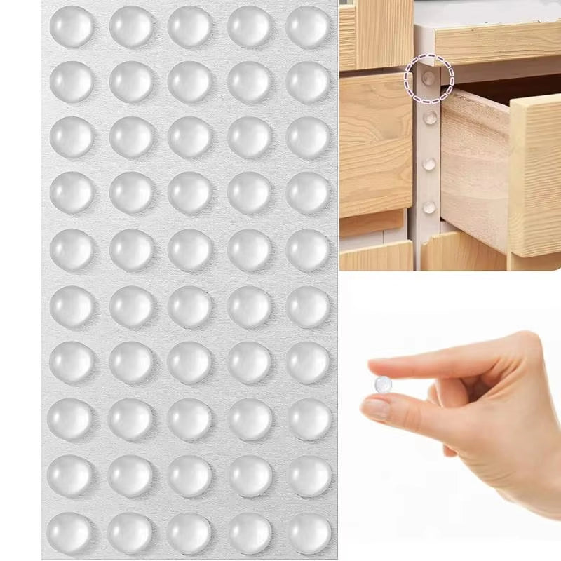 100 Pcs Self-Adhesive Rubber Door Stoppers - Silicone Furniture Pads & Cabinet Bumpers for Ultimate Protection