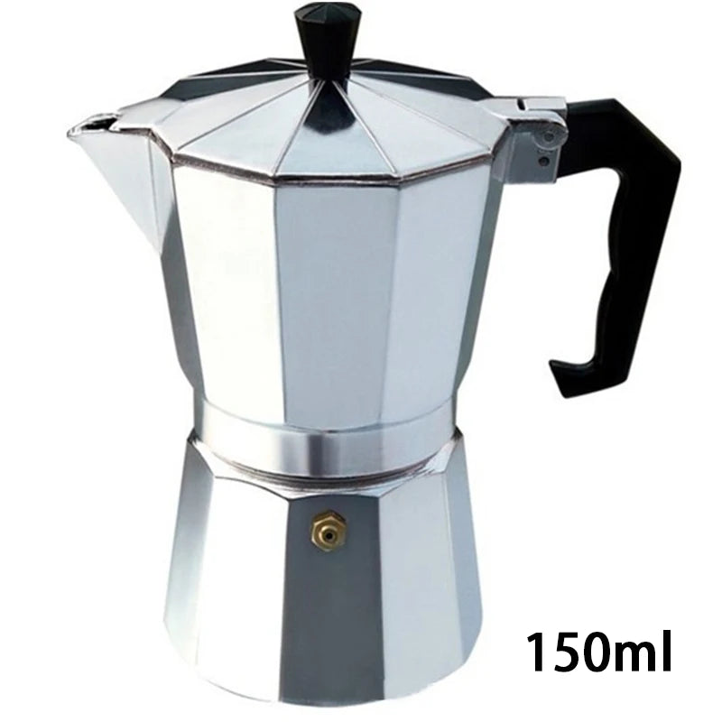 Durable Aluminum Moka Coffee Maker - Espresso Percolator Pot in Multiple Sizes (50ml to 600ml)