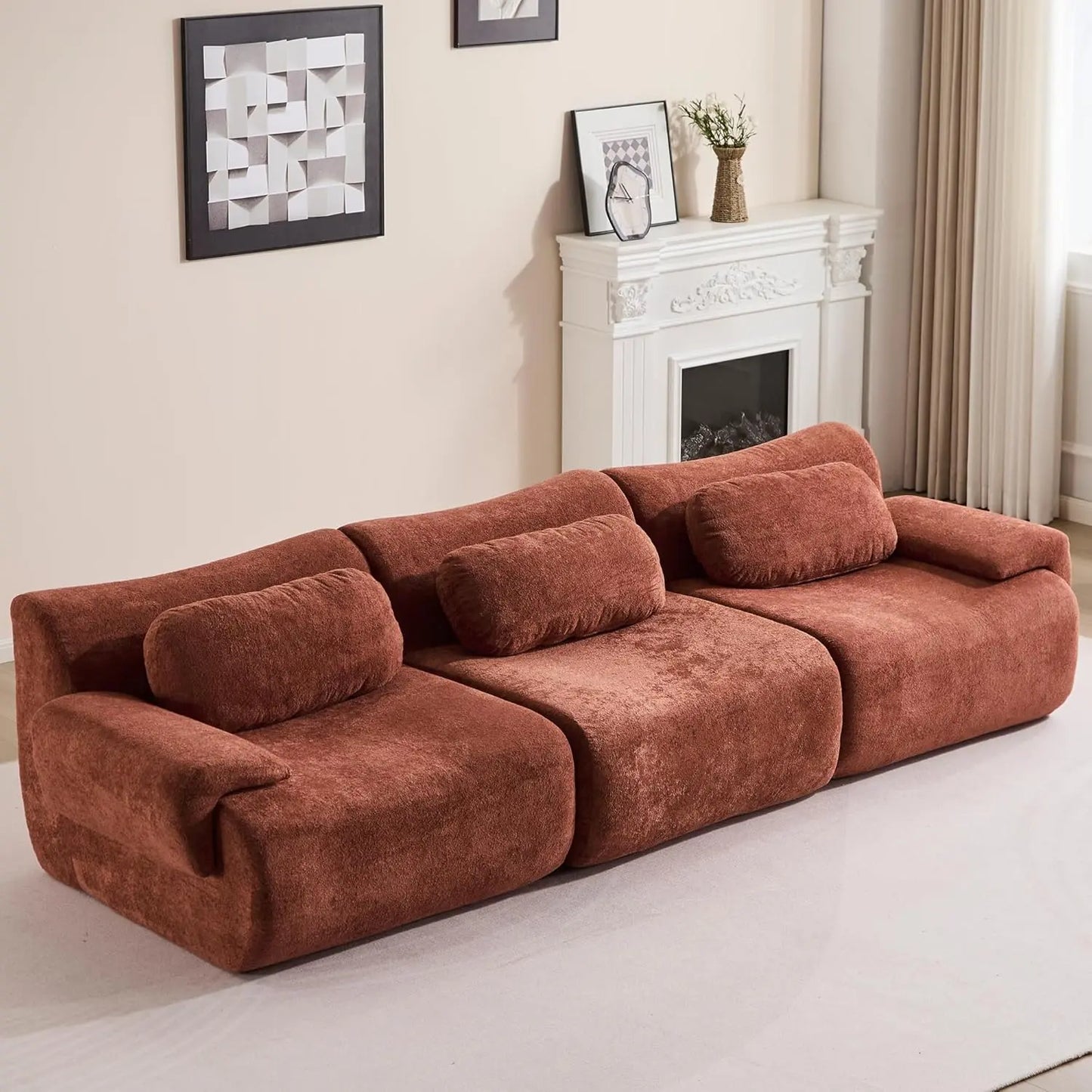 Oversized Modular Cloud Couch – Boneless Sectional Sofa with Multiple Seater Options, Deep Seat Comfort, No Assembly for Apartment Living Room Large Big Comfy