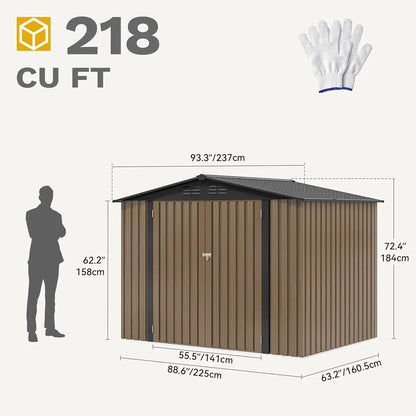 Yitahome 5 X 3 Ft/7 X 5 Ft/10 X 8 Ft Large Metal Outdoor Storage Shed, Heavy Duty Tool Storage Sheds for Backyard Patio Lawn - Ideal for Bicycles, Garden Tools, and Lawn Equipment, Easy-To-Assemble