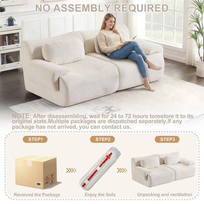 Oversized Modular Cloud Couch – Boneless Sectional Sofa with Multiple Seater Options, Deep Seat Comfort, No Assembly for Apartment Living Room Large Big Comfy