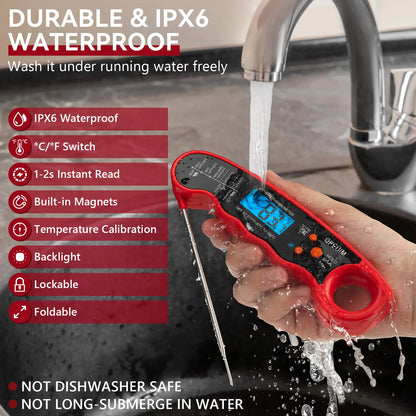 1PC Meat Thermometer Digital | Instant Read Meat Thermometer | Waterproof Food Thermometer with Backlight for Grill and Cooking, Deep Fry, BBQ, Turkey, Candy, Liquids for Man Woman