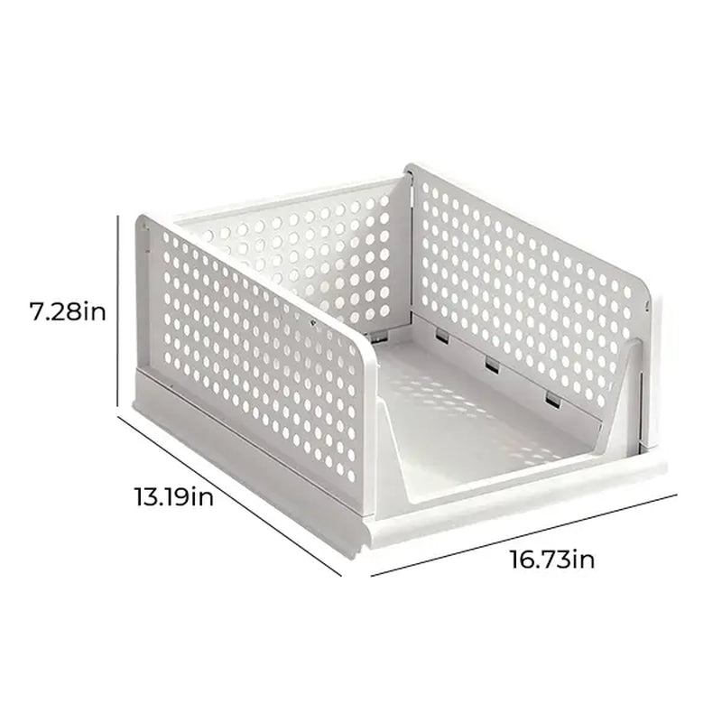 UFORU 5 Pack Stackable Wardrobe Organizer Baskets, Pull-Out Drawer Design for Clothes, Pantry & Bathroom Organization