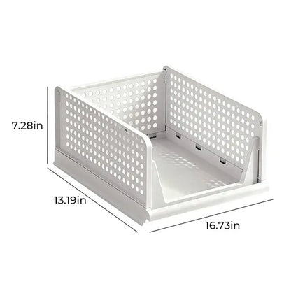 UFORU 5 Pack Stackable Wardrobe Organizer Baskets, Pull-Out Drawer Design for Clothes, Pantry & Bathroom Organization