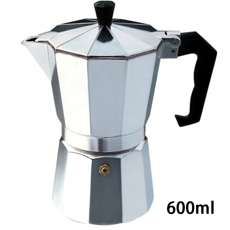 Durable Aluminum Moka Coffee Maker - Espresso Percolator Pot in Multiple Sizes (50ml to 600ml)