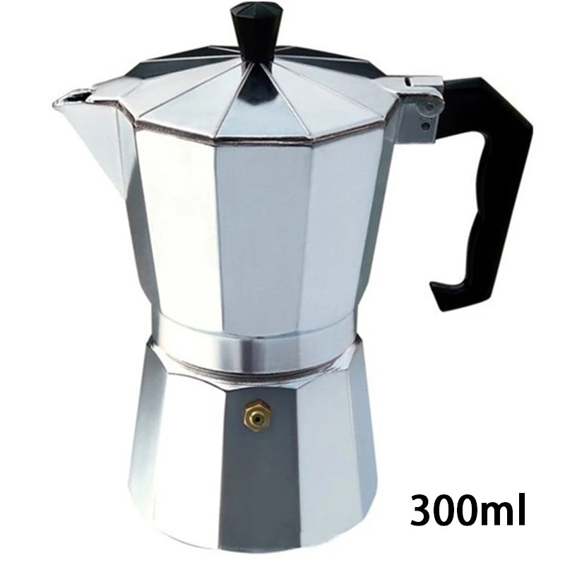 Durable Aluminum Moka Coffee Maker - Espresso Percolator Pot in Multiple Sizes (50ml to 600ml)