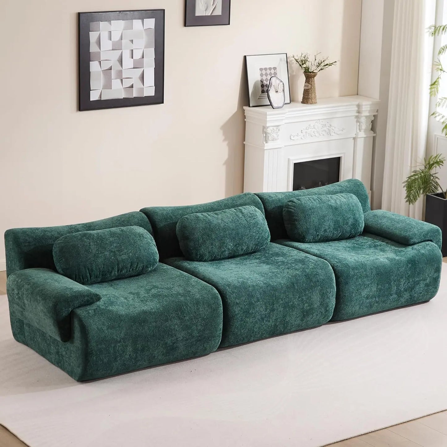 Oversized Modular Cloud Couch – Boneless Sectional Sofa with Multiple Seater Options, Deep Seat Comfort, No Assembly for Apartment Living Room Large Big Comfy