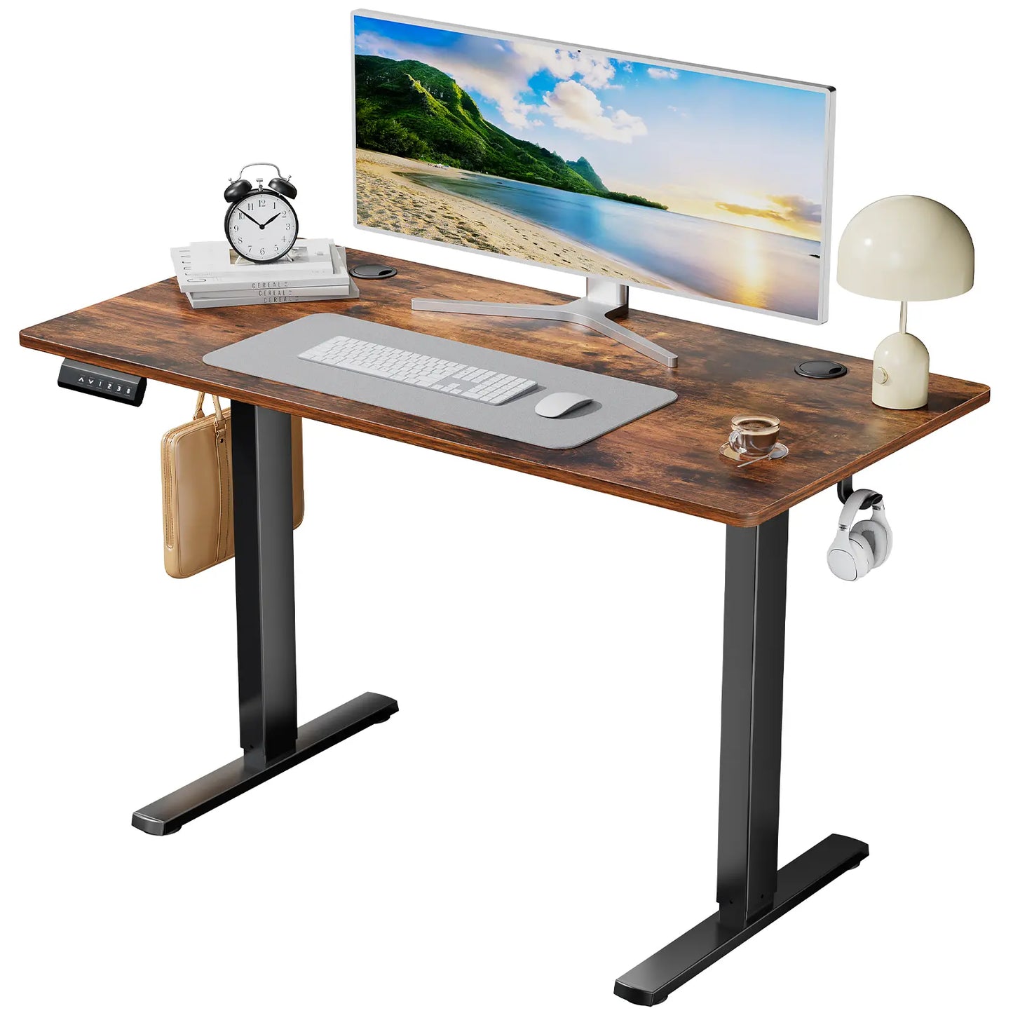Electric Standing Desk with Memory Preset, Ergonomic Height Adjustable Table with T-Shaped Metal Bracket Modern Workstations