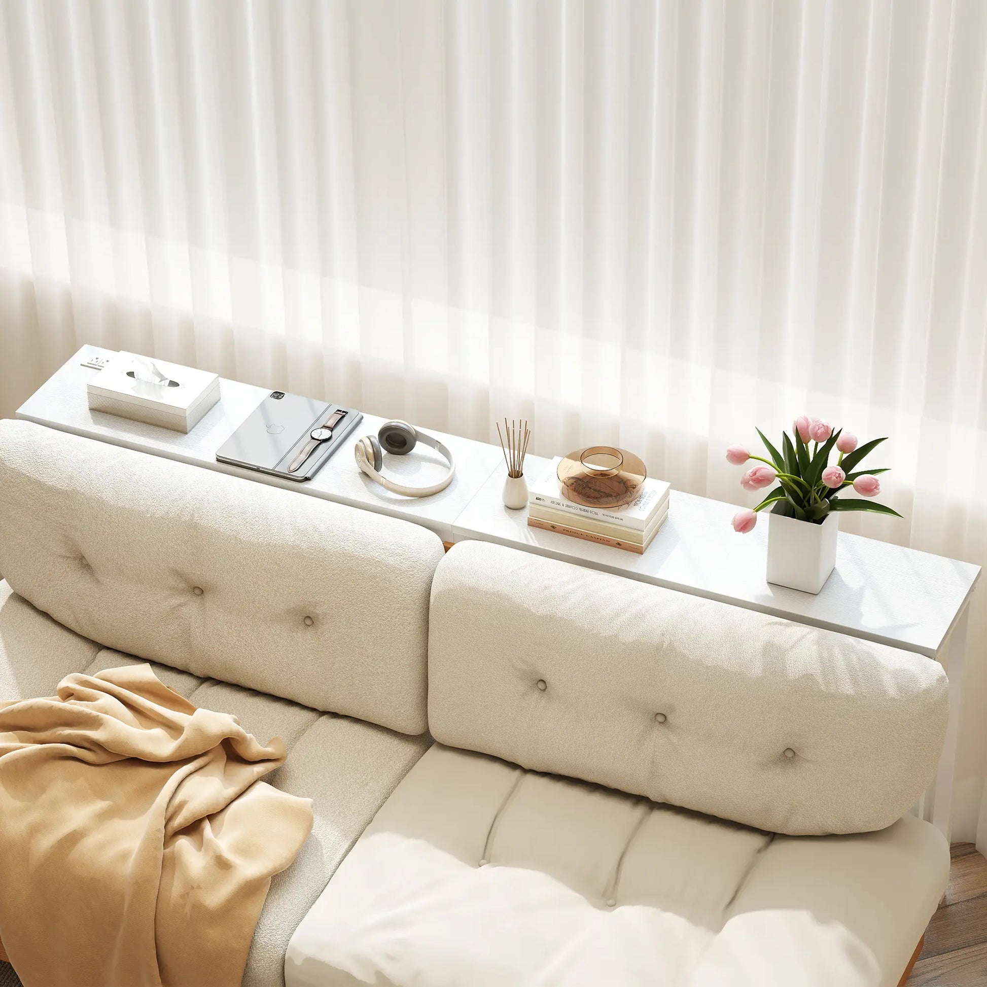 Console Table with Outlet, Sofa Table with Charging Station