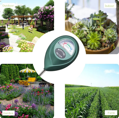 Soil Moisture Meter, Hygrometer Sensor for Plant Care, Indoor Outdoor Potted Plants, Gardening & Lawn, No Battery Required (Green)