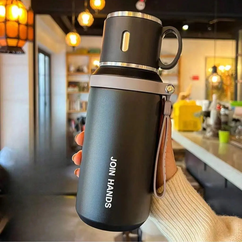 316 Stainless Steel Insulated Water Bottle Tumbler - 600Ml/20.29Oz Airtight Vacuum Flask, 24H Cold/10H Hot Retention, Leakproof Cup Lid, Portable for Ice Water, Coffee, Travel Cups
