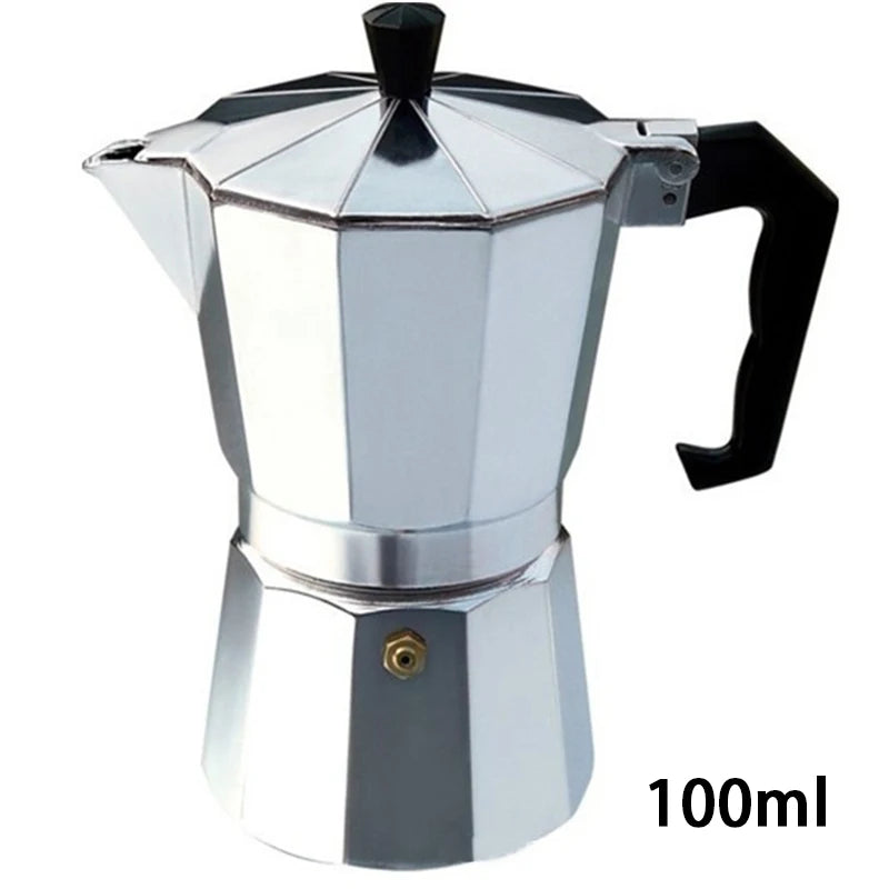 Durable Aluminum Moka Coffee Maker - Espresso Percolator Pot in Multiple Sizes (50ml to 600ml)