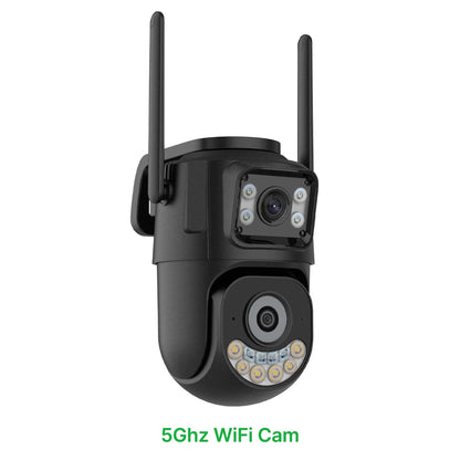 Revolutionary Dual Lens WiFi PTZ Camera - 2.4GHz & 5GHz Outdoor Security Surveillance with Auto Tracking & Icsee Technology