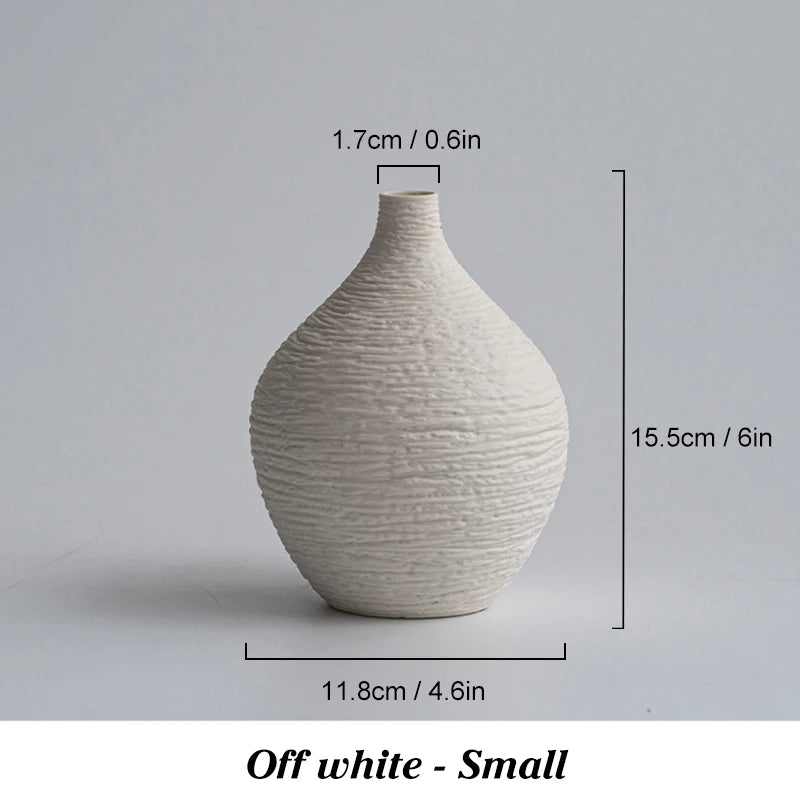 Nordic Luxury Narrow Mouth Ceramic Vase - Elegant Home Decor for Living Room & Office, Perfect Gift Idea