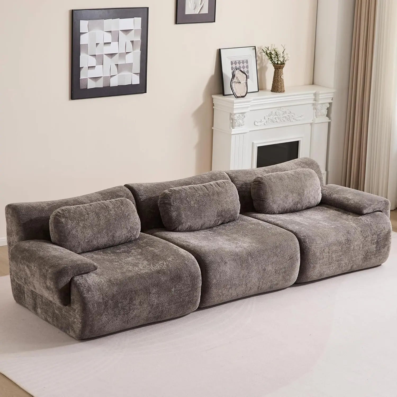 Oversized Modular Cloud Couch – Boneless Sectional Sofa with Multiple Seater Options, Deep Seat Comfort, No Assembly for Apartment Living Room Large Big Comfy