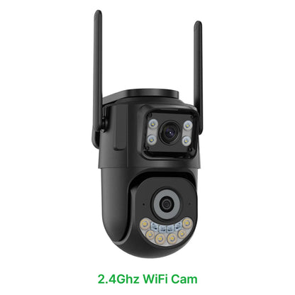 Revolutionary Dual Lens WiFi PTZ Camera - 2.4GHz & 5GHz Outdoor Security Surveillance with Auto Tracking & Icsee Technology