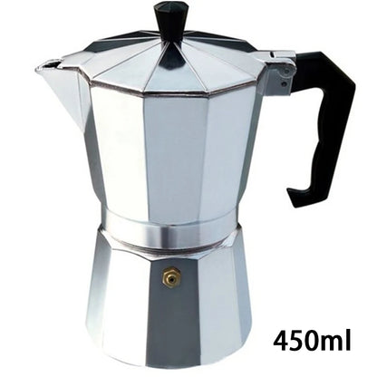 Durable Aluminum Moka Coffee Maker - Espresso Percolator Pot in Multiple Sizes (50ml to 600ml)