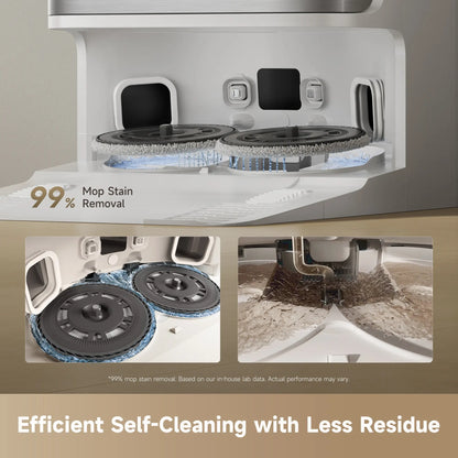 DREAME D30 Ultra Robot Vacuum and Mop, 25,000Pa Powerful Suction, All-In-One Base Station with 100 Days Auto-Empty, Mopextend Tech for Edge Cleaning, Smart Obstacle Avoidance, White